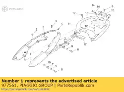 Ici, vous pouvez commander le carénage arrière droit. Orange auprès de Piaggio Group , avec le numéro de pièce 977561: