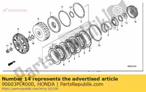 Honda 90603PL4000 circlip, external, 42mm - Bottom side