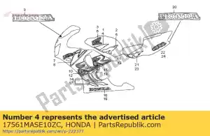 Honda 17561MASE10ZC stripe a, l. fuel tank *t - Bottom side