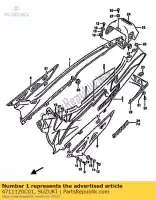 4711120C01, Suzuki, cubierta, marco suzuki gsx 750 1989 1990 1991 1992, Nuevo