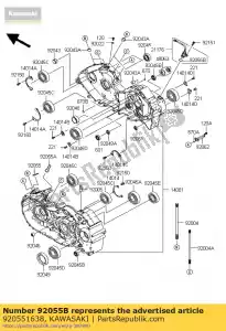 Kawasaki 920551638 ring-o - Onderkant