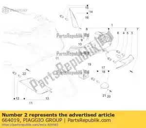 Piaggio Group 664019 taillight - Bottom side