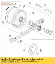 Qui puoi ordinare tl-rim 3,5x17 'arancione da KTM , con numero parte 7500917000004: