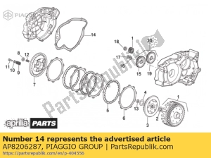 aprilia AP8206287 cover gasket - Bottom side