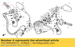Aquí puede pedir interruptor de montaje, parada del motor de Honda , con el número de pieza 35130MGSD11: