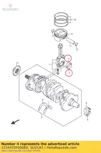 suzuki 1216435F000B0 lager, slinger p - Onderkant