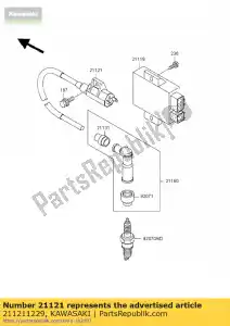 kawasaki 211211229 spoelontsteking bn125-a1 - Onderkant