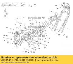 Aprilia 2B001451, Inserto forcellone sinistro -5, OEM: Aprilia 2B001451