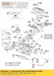 Tutaj możesz zamówić g? Owica cylindra kpl. Ty? 05 od KTM , z numerem części 61036120144: