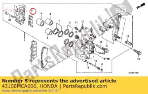 honda 43108MCA006 spring, pad - Bottom side