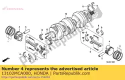 Here you can order the piston, l.(std.) from Honda, with part number 13102MCA000: