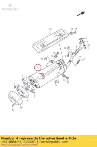 suzuki 1431005H04 conjunto silencioso - Lado inferior