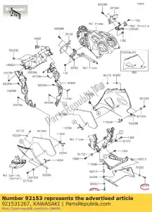 Kawasaki 921531267 ?ruba, gniazdo, 6x23 zx636-b1h - Dół