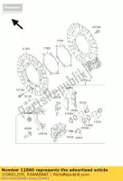 110601259, Kawasaki, pakking, schijfplaat el250-d2 kawasaki el gpz zx 250 252 400 500 1985 1987 1990 1991 1992 1993 1994 1995 1996 1997 1998 1999 2000 2001 2002 2003, Nieuw