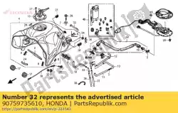 Ici, vous pouvez commander le goupille, butée de bras auprès de Honda , avec le numéro de pièce 90759735610: