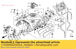 tank set, brandstof * nha16p * (nha16p parel koel wit) van Honda, met onderdeel nummer 17500MGJD00ZA, bestel je hier online: