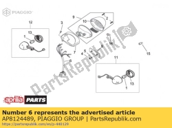 Aprilia AP8124489, Achterlicht bedrading kabelboom, OEM: Aprilia AP8124489