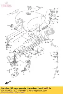 yamaha 904670900100 abrazadera - Lado inferior