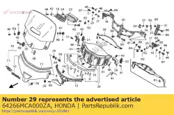 Tutaj możesz zamówić daszek c, l. Panel miernika * nh105 * (nh105 mat czarny (# 15 # 20)) od Honda , z numerem części 64266MCA000ZA: