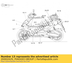 Aprilia 2H002429, Linker onderklep schild sticker 