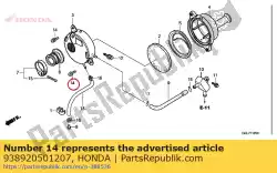 Aqui você pode pedir o arruela de fenda, 5x12 em Honda , com o número da peça 938920501207: