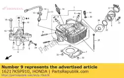 Here you can order the no description available at the moment from Honda, with part number 16217KSP910: