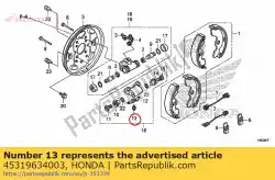 Ici, vous pouvez commander le vis-rondelle, 4x6 auprès de Honda , avec le numéro de pièce 45319634003: