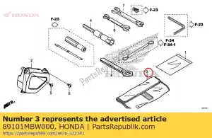 honda 89101MBW000 tas, gereedschap - Onderkant