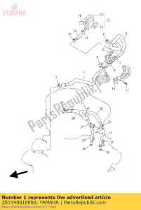 yamaha 2S3148810000 mangueira, dobra 1 - Lado inferior