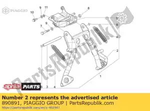 Piaggio Group 890891 soporte central - Lado inferior