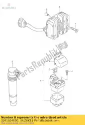 Ici, vous pouvez commander le bobine assy, ?? Allumer auprès de Suzuki , avec le numéro de pièce 3341034E00: