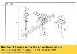 Ici, vous pouvez commander le principal jet auprès de Honda , avec le numéro de pièce 991011160650: