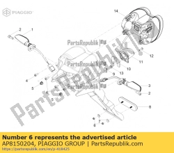 Aprilia AP8150204, Nut m4, OEM: Aprilia AP8150204