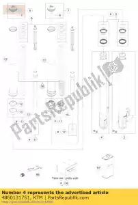 ktm 48601317S1 axle clamp r/s with tube cpl. - Bottom side