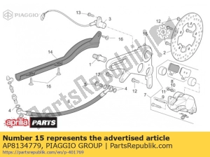 aprilia AP8134779 rem hanger plaat - Onderkant