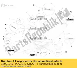 Piaggio Group 1B001023 zelfklevend typeplaatje 