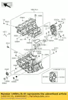 140010130, Kawasaki, set-carter kawasaki zx6r ninja p zx 6r 600 , Nuovo