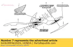 Aquí puede pedir raya, l. Fr. Capucha * tipo1 * (tipo1) de Honda , con el número de pieza 64363MFAK20ZA: