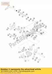 Tutaj możesz zamówić widelec zmiany biegów 1./3. Bieg 03 od KTM , z numerem części 50334003100: