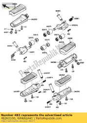 Ici, vous pouvez commander le circlip, 10 mm commun auprès de Kawasaki , avec le numéro de pièce 482K0100: