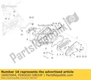 Piaggio Group 1A003064 parafuso c/ flange m6x55 - Lado inferior