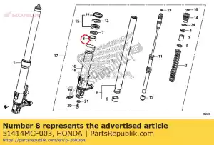 honda 51414MCF003 arbusto, guía - Lado inferior