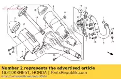 Here you can order the muffler comp from Honda, with part number 18310KRNE51: