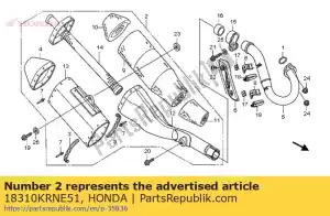 Honda 18310KRNE51 comp silencieux - La partie au fond
