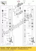 44039011318R, Kawasaki, suporte-garfo superior, f.s.bl kawasaki zzr  f performance sport zx1400 e abs h j zzr1400 ninja zx14r brembo ohlins 1400 , Novo