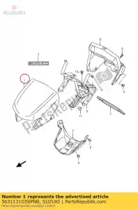 Suzuki 5631131G50PNB couvercle, poignée fr - La partie au fond