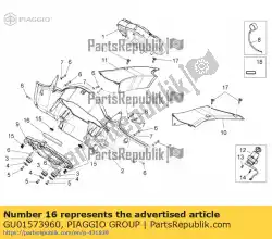 Aquí puede pedir caucho amortiguador de vibraciones de Piaggio Group , con el número de pieza GU01573960: