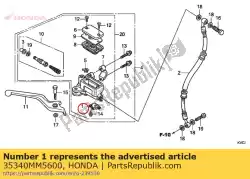 Aquí puede pedir interruptor de montaje, fr. Detener de Honda , con el número de pieza 35340MM5600: