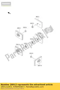 kawasaki 280121003 refletor, reflexo zx750-e1 - Lado inferior