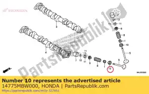 honda 14775MBW000 sede, mola da válvula - Lado inferior